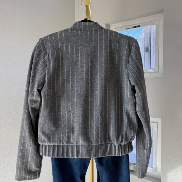 Joie Gray Pinstripe Cropped Jacket | Workwear to Weekend Chic - Picture 9 of 13